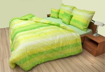 Prodloužené povlečení krep 140x220, 70x90cm Bublina zelená, Výběr zapínání: - zipový uzávěr Prodloužené povlečení krep 140x220, 70x90cm Bublina zelená, Výběr zapínání: - zipový uzávěr