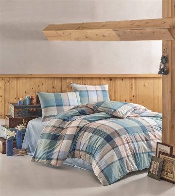 Povlečení francouzské bavlna 220x220,70x90 Carla blue, Výběr zapínání: - nitěný knoflík Povlečení francouzské bavlna 220x220,70x90 Carla blue, Výběr zapínání: - nitěný knoflík