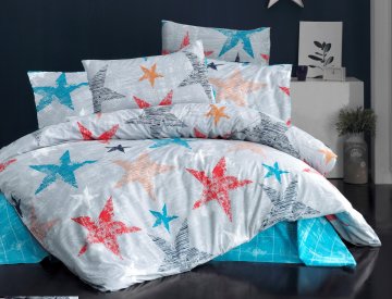 Prodloužené povlečení bavlna 140x220, 70x90cm Color stars, Výběr zapínání: - zipový uzávěr Prodloužené povlečení bavlna 140x220, 70x90cm Color stars, Výběr zapínání: - zipový uzávěr
