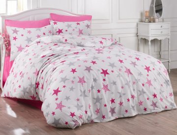 Povlečení francouzské bavlna 220x220,70x90 Galaxy pink, Výběr zapínání: - zipový uzávěr Povlečení francouzské bavlna 220x220,70x90 Galaxy pink, Výběr zapínání: - zipový uzávěr