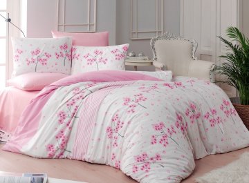 Povlečení francouzské bavlna 220x200,70x90 Viola pink, Výběr zapínání: - zipový uzávěr Povlečení francouzské bavlna 220x200,70x90 Viola pink, Výběr zapínání: - zipový uzávěr