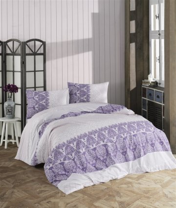 Povlečení bavlna 140x200, 70x90cm Madelaine purple, Výběr zapínání: - zipový uzávěr Povlečení bavlna 140x200, 70x90cm Madelaine purple, Výběr zapínání: - zipový uzávěr