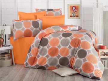 Povlečení francouzské krep 200x200, 70x90 Liberta orange, Výběr zapínání: - zipový uzávěr Povlečení francouzské krep 200x200, 70x90 Liberta orange, Výběr zapínání: - zipový uzávěr