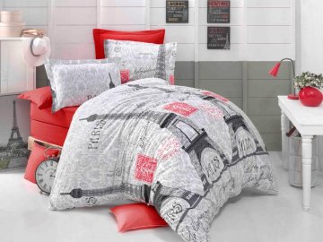 Povlečení francouzské krep 200x200, 70x90 Eiffel, Výběr zapínání: - zipový uzávěr Povlečení francouzské krep 200x200, 70x90 Eiffel, Výběr zapínání: - zipový uzávěr