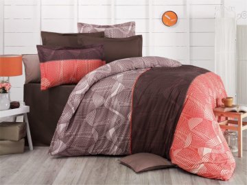 Povlečení francouzské krep 200x200, 70x90 Tango salmon, Výběr zapínání: - zipový uzávěr Povlečení francouzské krep 200x200, 70x90 Tango salmon, Výběr zapínání: - zipový uzávěr