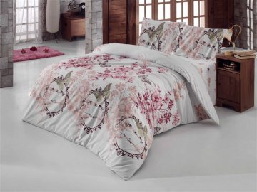Povlečení francouzské bavlna 220x200,70x90 Romantika bílá, Výběr zapínání: - nitěný knoflík Povlečení francouzské bavlna 220x200,70x90 Romantika bílá, Výběr zapínání: - nitěný knoflík