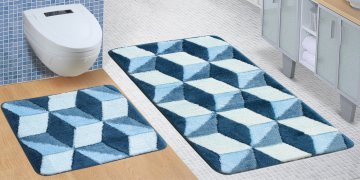Koupelnová SADA ULTRA 60x100+60x50cm Krychle modré Koupelnová SADA ULTRA 60x100+60x50cm Krychle modré