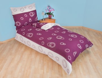 Prodloužené povlečení bavlna 140x220, 70x90cm Espiral fialový, Výběr zapínání: zipový uzávěr Prodloužené povlečení bavlna 140x220, 70x90cm Espiral fialový, Výběr zapínání: zipový uzávěr