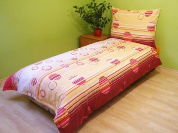 Povlečení bavlna 140x200, 70x90cm Kruhy lila, Výběr zapínání: zipový uzávěr Povlečení bavlna 140x200, 70x90cm Kruhy lila, Výběr zapínání: zipový uzávěr