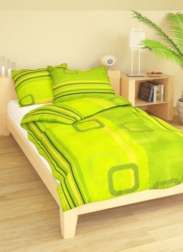 Povlečení krep 140x200, 70x90cm Čtverce zelené, Výběr zapínání: - zipový uzávěr Povlečení krep 140x200, 70x90cm Čtverce zelené, Výběr zapínání: - zipový uzávěr