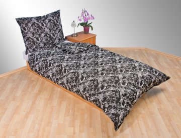 Povlečení krep 140x200, 70x90cm Kašmír černý, Výběr zapínání: - zipový uzávěr Povlečení krep 140x200, 70x90cm Kašmír černý, Výběr zapínání: - zipový uzávěr