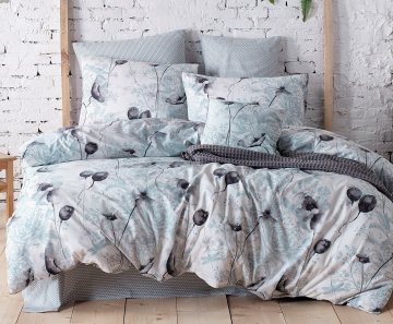 Flanelové francouzské povlečení 240x220, 70x90 Poppy grey Flanelové francouzské povlečení 240x220, 70x90 Poppy grey