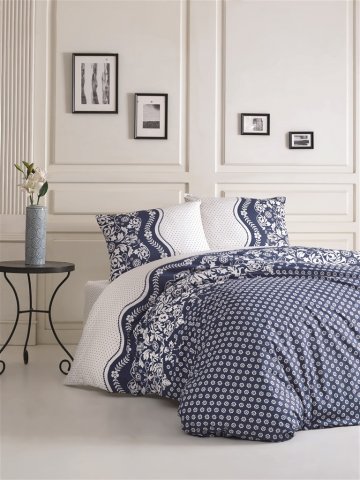 Povlečení francouzské bavlna 200x200,70x90 Dafne blue, Výběr zapínání: - nitěný knoflík Povlečení francouzské bavlna 200x200,70x90 Dafne blue, Výběr zapínání: - nitěný knoflík